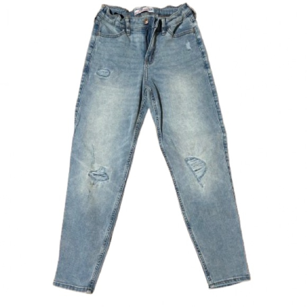 Abercrombie Kids Blue High-Rise Mini Mom Jeans